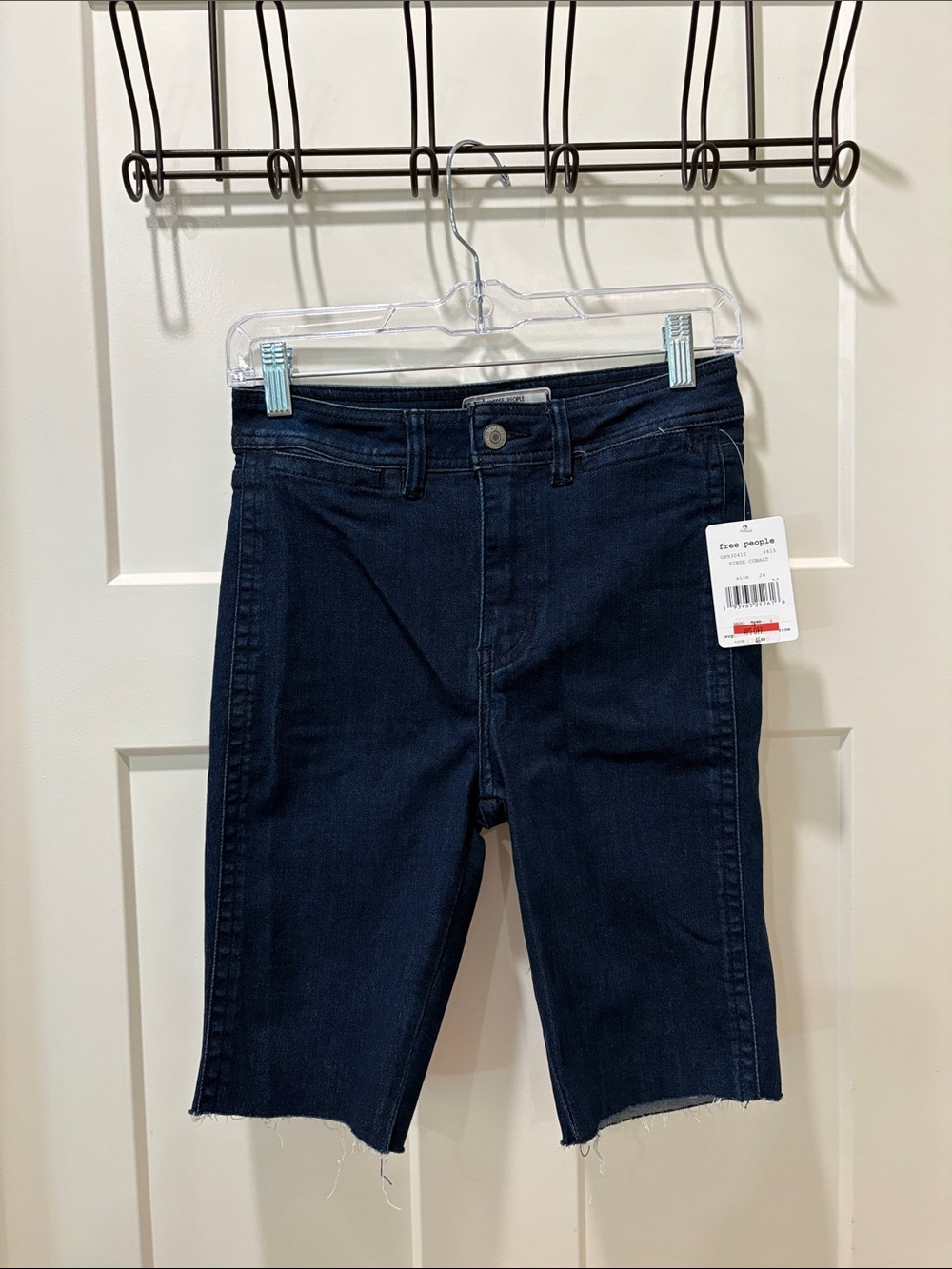 Free People Rinse Cobalt Dark Denim Shorts